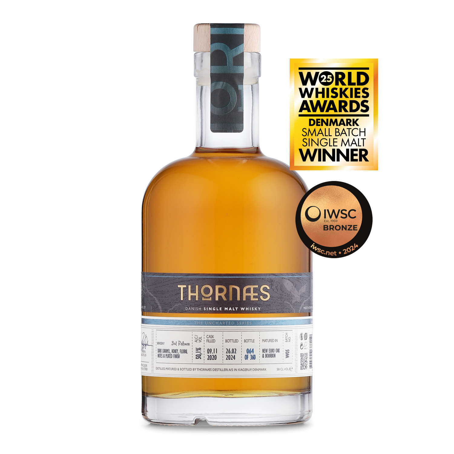 Thornæs Danish Whisky, Single Malt - 3rd Release - Peated