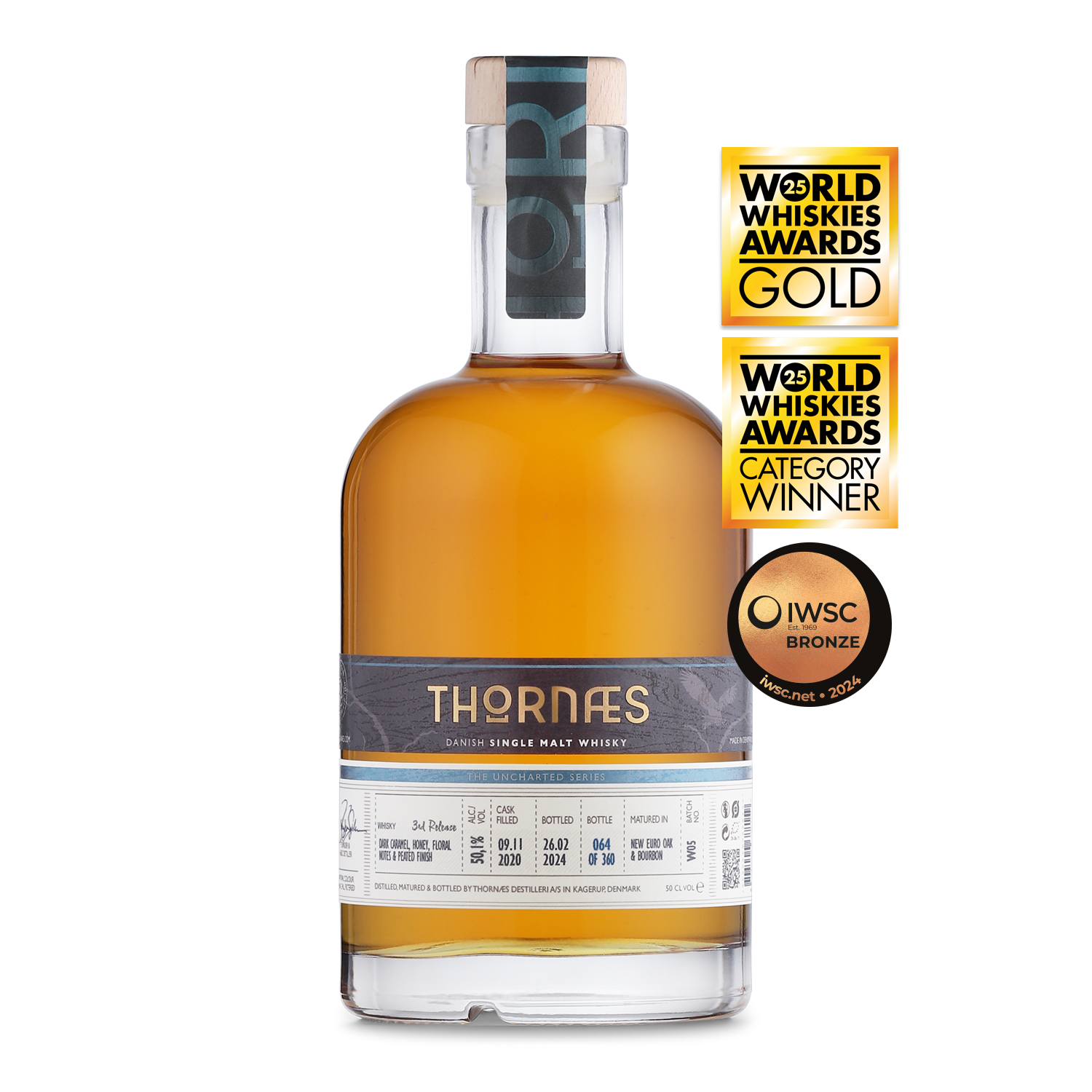 Thornæs Danish Whisky, Single Malt - 3rd Release - Peated